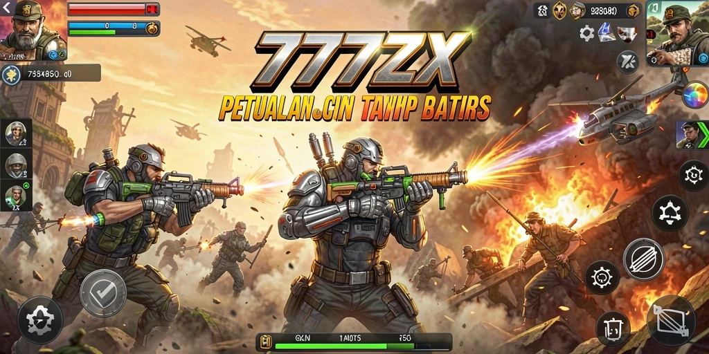 Tampilan gameplay seru dengan karakter aksi yang menegangkan.