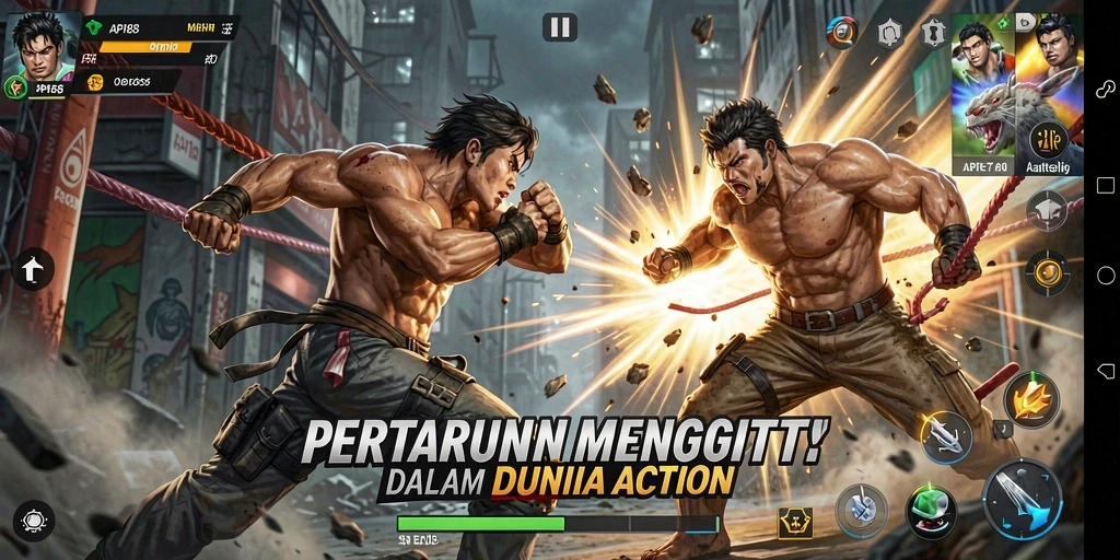 Screenshot aksi mendebarkan dari gameplay API88 yang intens.