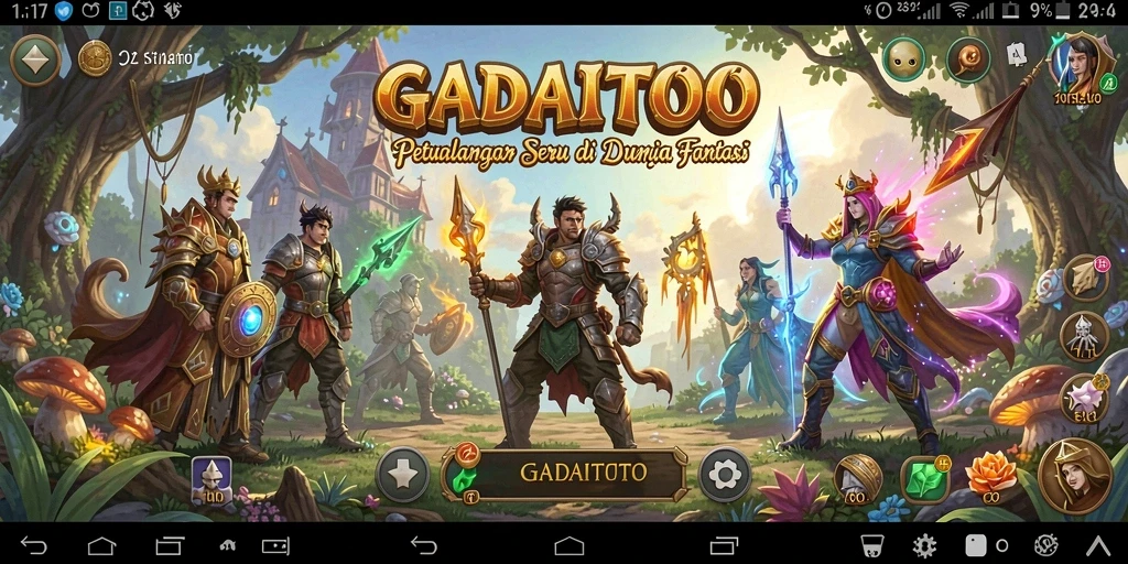 Screenshot gameplay GADAITOTO menampilkan aksi petualangan yang seru.