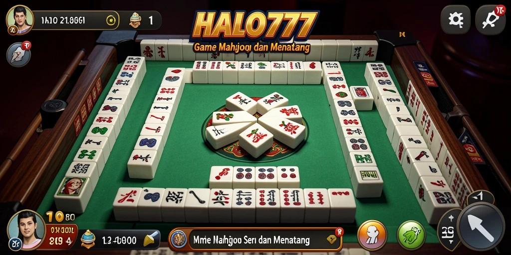 Tangkapan layar gameplay HALO777 menampilkan momen seru dalam permainan Mahjong.