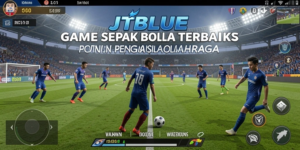 Tampilan menarik dari gameplay JTBLUE dengan aksi sepak bola yang mendebarkan.