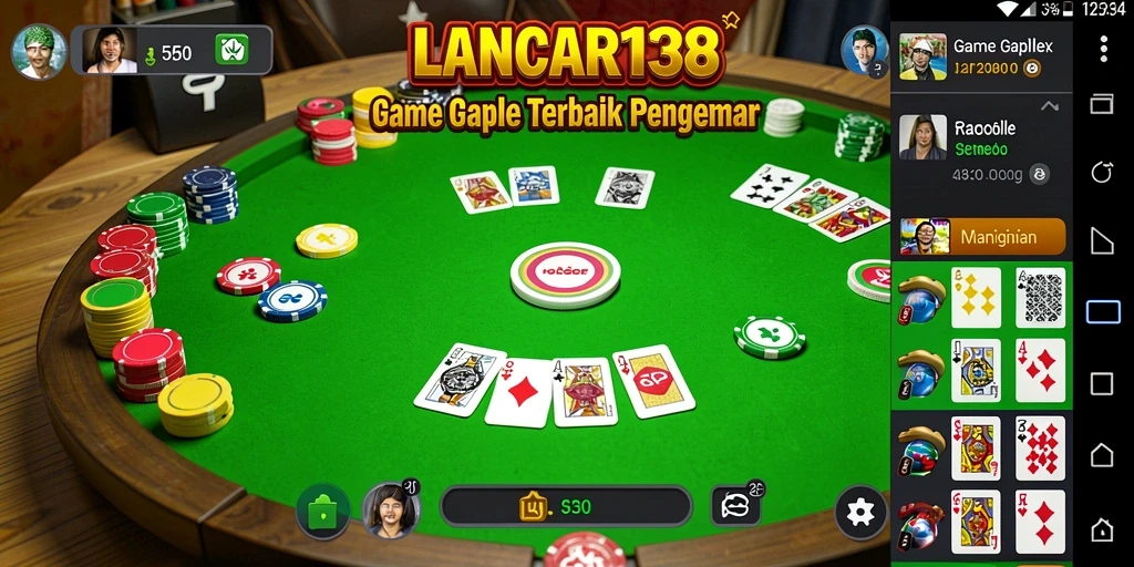 Screenshot gameplay LANCAR138 menampilkan keseruan bermain Gaple secara online.
