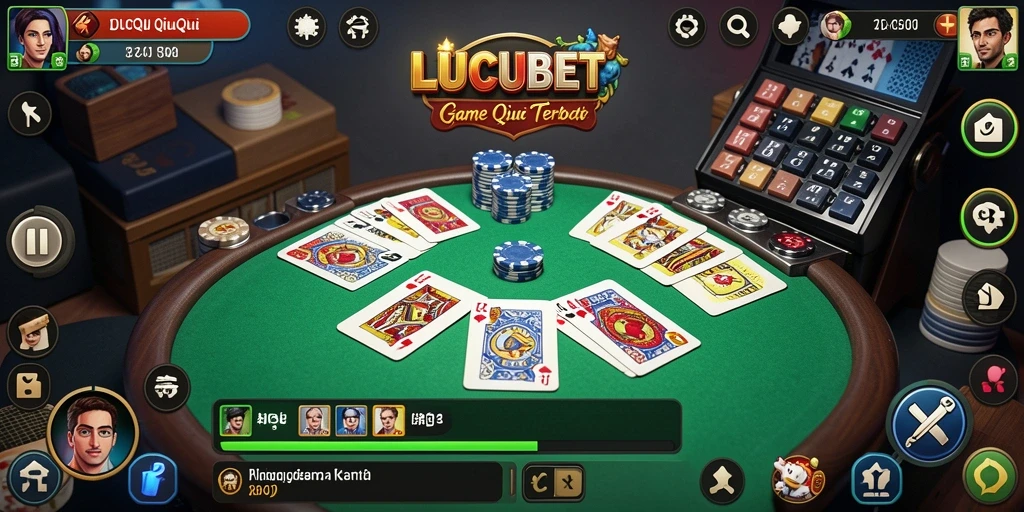 Screenshot gameplay LUCUBET menampilkan suasana permainan QiuQiu yang seru.