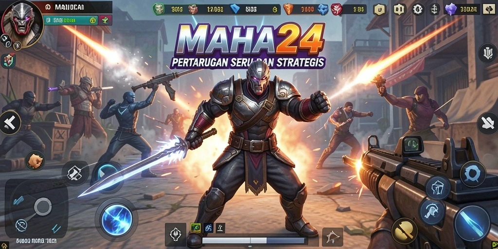Tampilan gameplay MAHA24 yang menegangkan dan penuh aksi pertarungan.