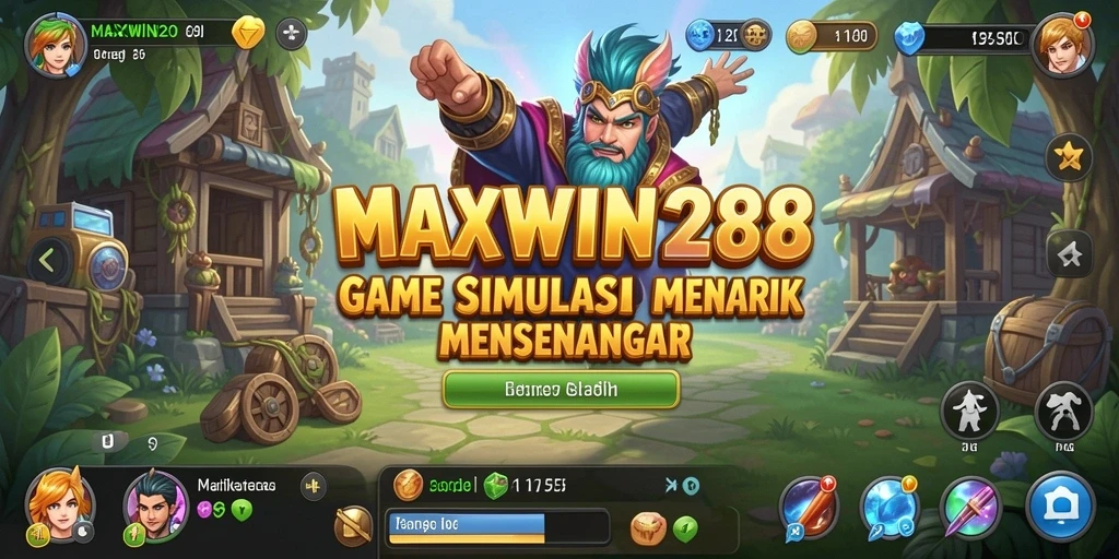 Tampilan gameplay utama MAXWIN288 dengan aksi simulasi yang seru.