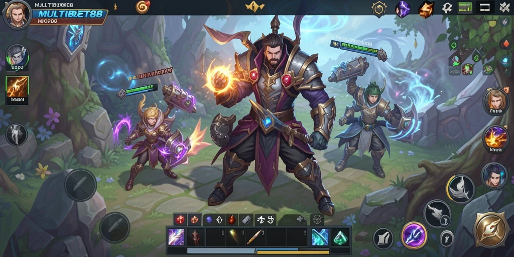 Tangkapan layar gameplay MULTIBET88 yang menampilkan pertempuran epik dan eksplorasi dunia.