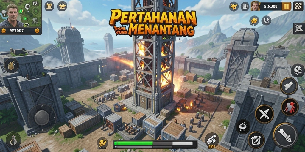 Tangkapan layar aksi seru dari gameplay PT707 Tower Defense.