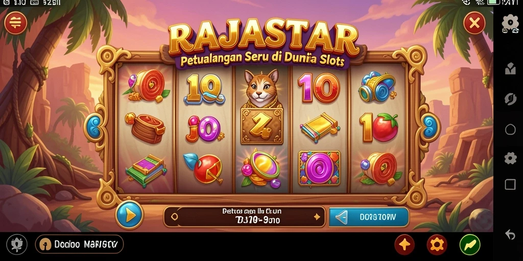 Screenshot gameplay RAJASTAR yang menarik dan penuh warna.