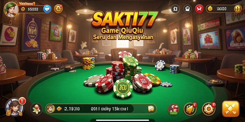 Tampilan gameplay SAKTI77 dengan suasana permainan QiuQiu yang seru.