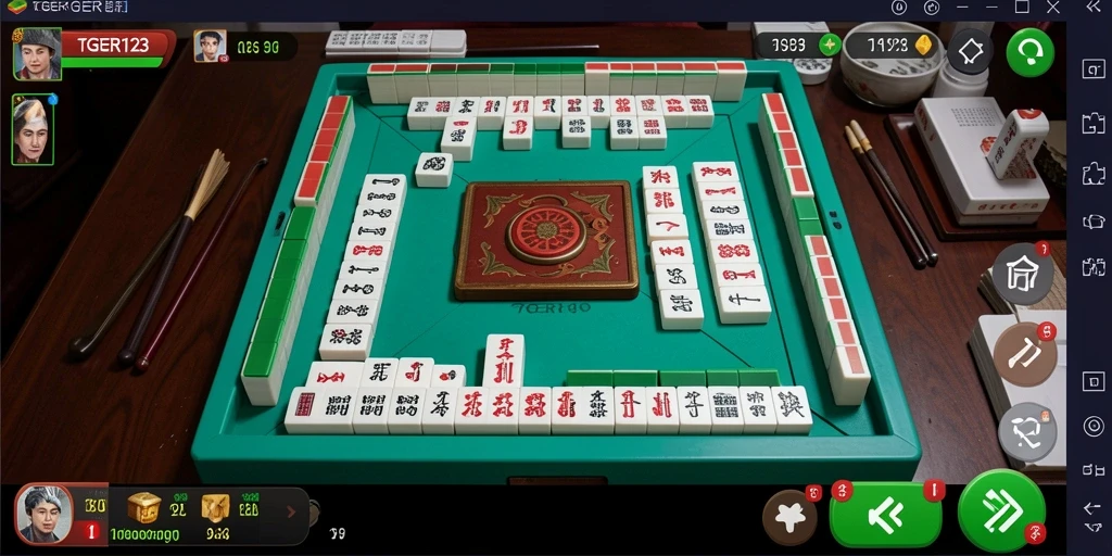 Tampilan gameplay TGER123 yang menarik dengan fokus pada Mahjong.