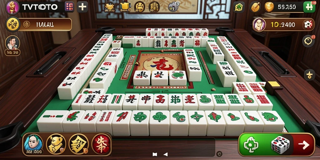 Screenshot gameplay TVTOTO yang menunjukkan keseruan permainan Mahjong.