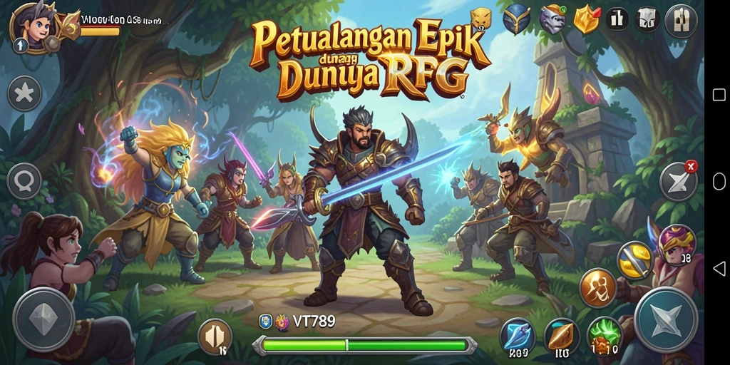 Gameplay menakjubkan di dunia fantasi penuh petualangan RPG.